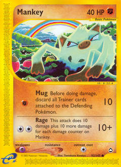 Mankey, Aquapolis #92, Pokémon TCG card