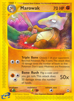 Marowak, Aquapolis #54, Pokémon TCG card