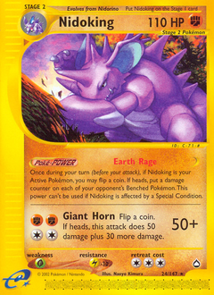 Nidoking, Aquapolis #24, Pokémon TCG card