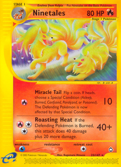 Ninetales, Aquapolis #25, Pokémon TCG card