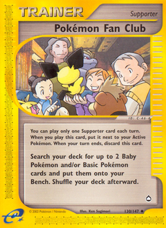 Pokémon Fan Club, Aquapolis #130, Pokémon TCG card
