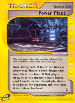 Power Plant, Aquapolis #139, Pokémon TCG card