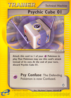 Psychic Cube 01, Aquapolis #132, Pokémon TCG card