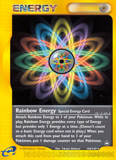 Rainbow Energy, Aquapolis #144, Pokémon TCG card