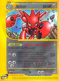 Scizor, Aquapolis #32, Pokémon TCG card
