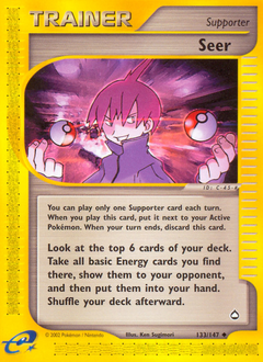 Seer, Aquapolis #133, Pokémon TCG card