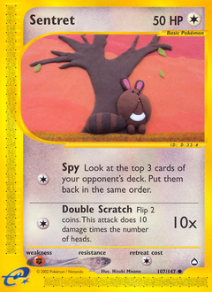 Sentret, Aquapolis #107, Pokémon TCG card