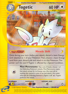 Togetic, Aquapolis #39, Pokémon TCG card