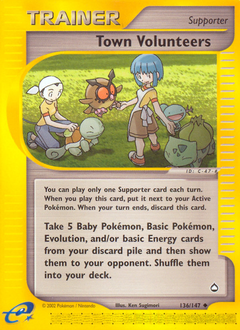 Town Volunteers, Aquapolis #136, Pokémon TCG card