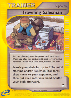 Traveling Salesman, Aquapolis #137, Pokémon TCG card