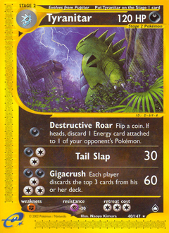Tyranitar, Aquapolis #40, Pokémon TCG card