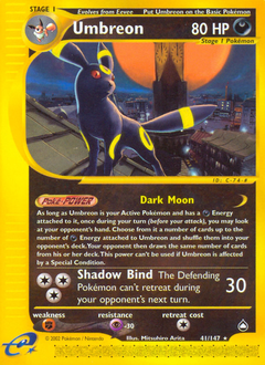 Umbreon, Aquapolis #41, Pokémon TCG card
