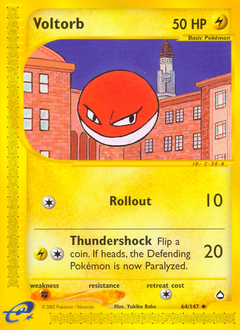 Voltorb, Aquapolis #64, Pokémon TCG card