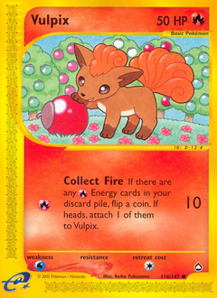 Vulpix, Aquapolis #116, Pokémon TCG card