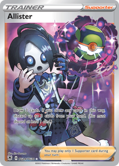 Allister, Astral Radiance Trainer Gallery #TG24, Pokémon TCG card