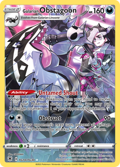 Galarian Obstagoon, Astral Radiance Trainer Gallery #TG10, Pokémon TCG card
