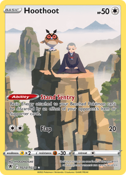Hoothoot, Astral Radiance Trainer Gallery #TG12, Pokémon TCG card