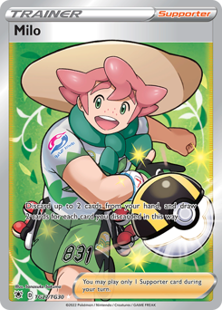 Milo, Astral Radiance Trainer Gallery #TG27, Pokémon TCG card