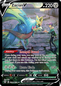 Zacian V, Astral Radiance Trainer Gallery #TG21, Pokémon TCG card