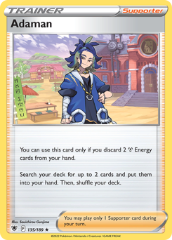 Adaman, Astral Radiance #135, Pokémon TCG card