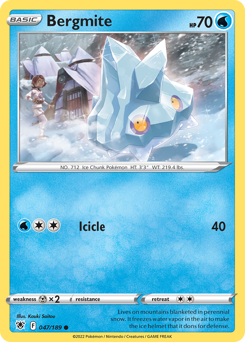 Bergmite, Astral Radiance #47, Pokémon TCG card