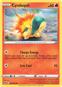 Cyndaquil, Astral Radiance #23, Pokémon TCG card