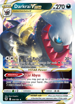 Darkrai VSTAR, Astral Radiance #99, Pokémon TCG card