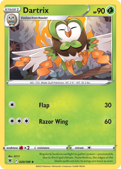Dartrix, Astral Radiance #20, Pokémon TCG card