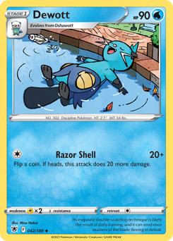 Dewott, Astral Radiance #42, Pokémon TCG card