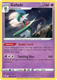 Gallade, Astral Radiance #62, Pokémon TCG card