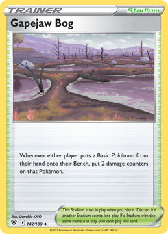 Gapejaw Bog, Astral Radiance #142, Pokémon TCG card
