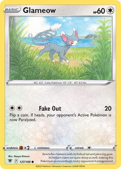 Glameow, Astral Radiance #127, Pokémon TCG card