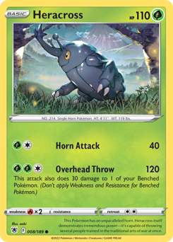 Heracross, Astral Radiance #8, Pokémon TCG card