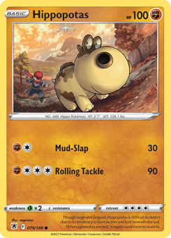 Hippopotas, Astral Radiance #79, Pokémon TCG card
