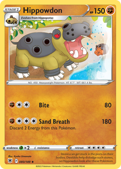 Hippowdon, Astral Radiance #80, Pokémon TCG card