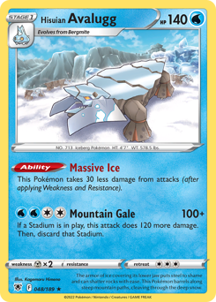 Hisuian Avalugg, Astral Radiance #48, Pokémon TCG card