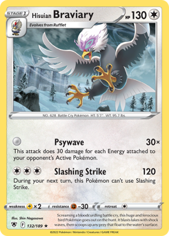 Hisuian Braviary, Astral Radiance #132, Pokémon TCG card
