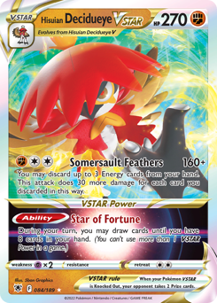 Hisuian Decidueye VSTAR, Astral Radiance #84, Pokémon TCG card