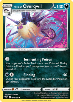 Hisuian Overqwil, Astral Radiance #90, Pokémon TCG card