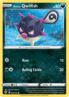 Hisuian Qwilfish, Astral Radiance #88, Pokémon TCG card
