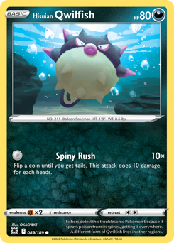 Hisuian Qwilfish, Astral Radiance #89, Pokémon TCG card