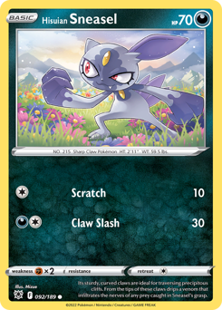 Hisuian Sneasel, Astral Radiance #92, Pokémon TCG card