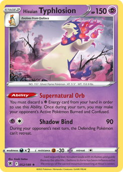 Hisuian Typhlosion, Astral Radiance #52, Pokémon TCG card