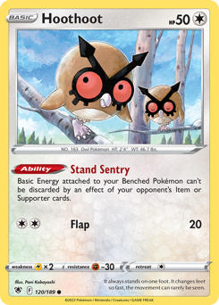 Hoothoot, Astral Radiance #120, Pokémon TCG card
