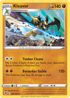 Kleavor, Astral Radiance #86, Pokémon TCG card