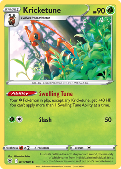 Kricketune, Astral Radiance #10, Pokémon TCG card