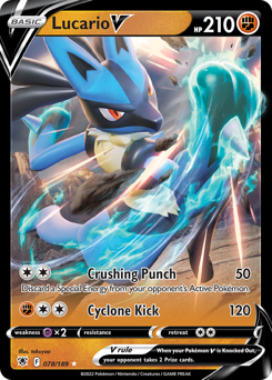 Lucario V, Astral Radiance #78, Pokémon TCG card