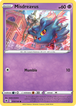 Misdreavus, Astral Radiance #58, Pokémon TCG card