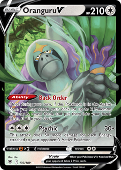 Oranguru V, Astral Radiance #133, Pokémon TCG card