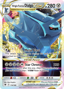 Origin Forme Dialga VSTAR, Astral Radiance #114, Pokémon TCG card